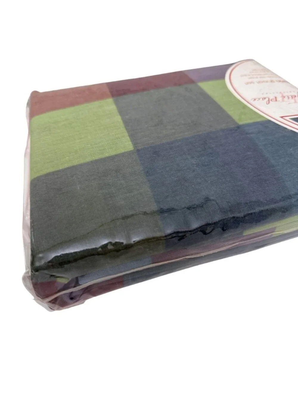 Fayette Place Twin Sheet Set Blue Plaid Cotton Blend Check New in Package